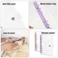 thumbnail image 2 of 2 Pack A6 Soft PVC 6 Rings Binder, Clear Budget Binder, Refillable Planner Binder, Ring Binder Cover with Snap Button, 2 of 7