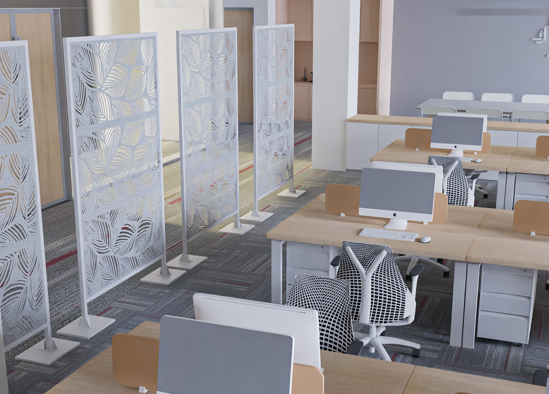 Laser Cut Metal Privacy Panel, Room divider, Privacy Screen, Metal Fencing, White color combo set(4'x6')