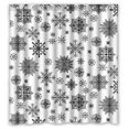 thumbnail image 1 of ABPHQTO Cortina de ducha con diseño de copos de nieve en blanco y negro Cortina de ducha impermeable 160x180 cm, 1 of 2