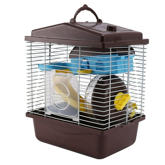 Pet Cage Hamster Cottage with Transparent Skylight Double Layer House for Hamster xc1357