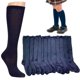 thumbnail image 1 of 12 pares de calcetines de fútbol hasta la rodilla para uniforme escolar, para mujer, azul marino, talla 9-11, 1 of 7