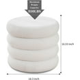thumbnail image 3 of IVV Ottoman with Storage, Modern Round Pouf Foot Rest Vanity Stool for Makeup, Portable Coffee Table Padded Seat w/ Flip Top Tray (White, 18.3"Dia x 16.53"H), 3 of 8