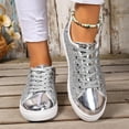 thumbnail image 4 of Mostsola Glitter Sneakers for Women Lace up Tennis Shoes Fashion Sparkly Low Top Walking Shoes, 4 of 8