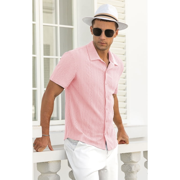 Iceglad Men's Hollow Out Casual Shirt photo 7