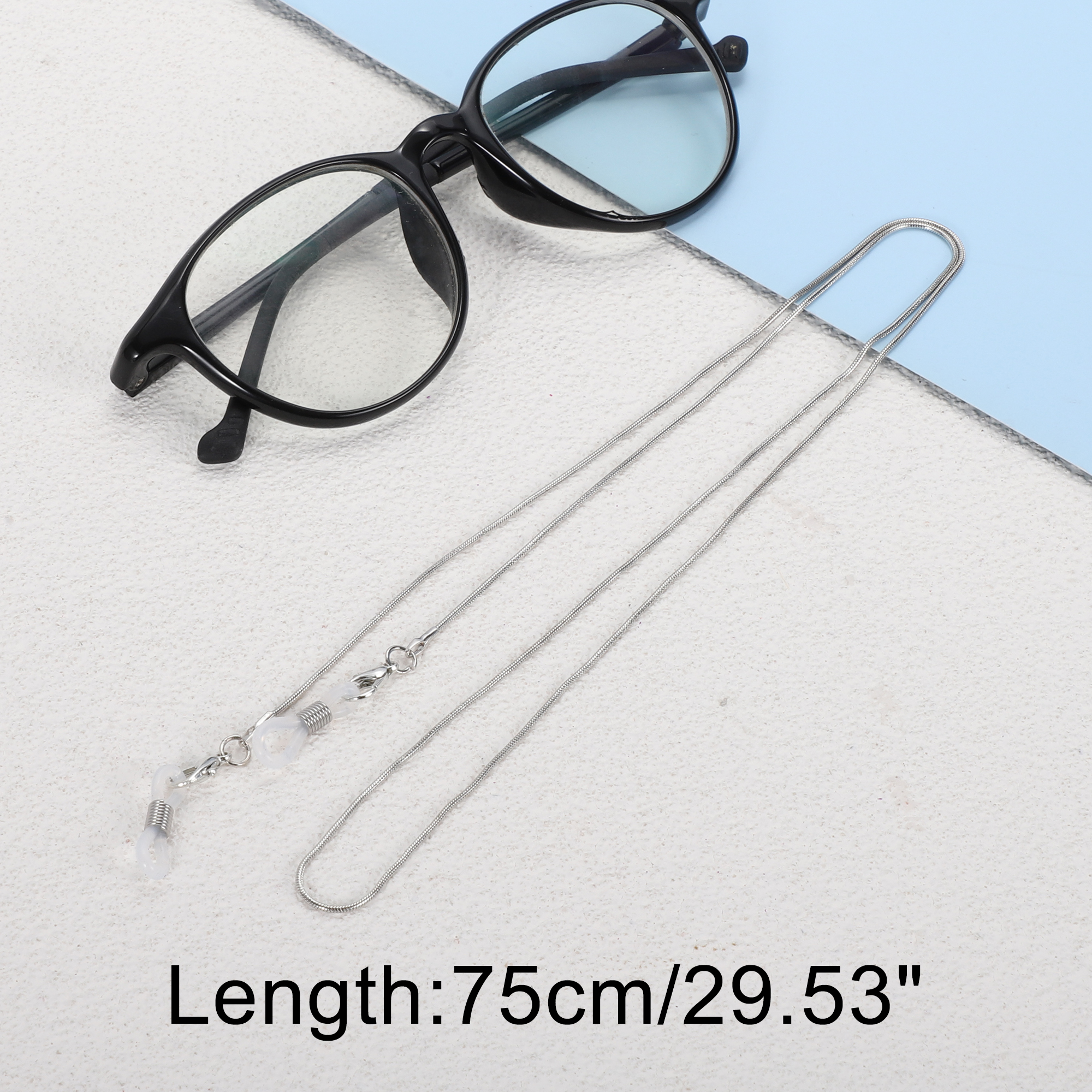 Unique Bargains Copper Snake Chain Pattern Eyeglass Chain 29.53" 1 Pc Silver Tone