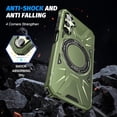 thumbnail image 6 of Military Grade Samsung Galaxy A54 5g Case with Stand and Magnetic Mount Black, Durable 2 in 1 Soft TPU Shell and Hard PC Cover Samsung A54 5g Phone Case Shockproof (Dark Green), 6 of 16