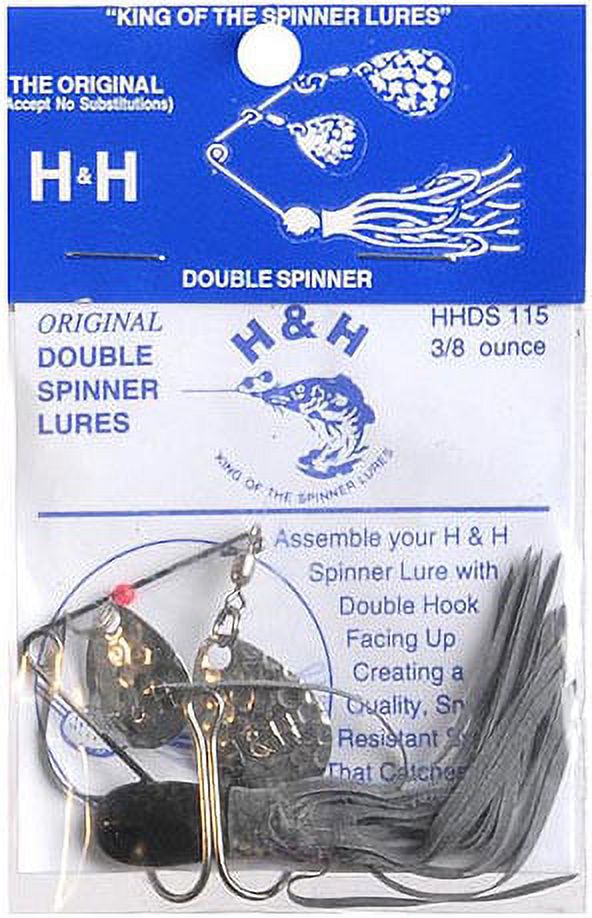 H&H Double Spinner Spinner Bait, Black, 3/8 oz