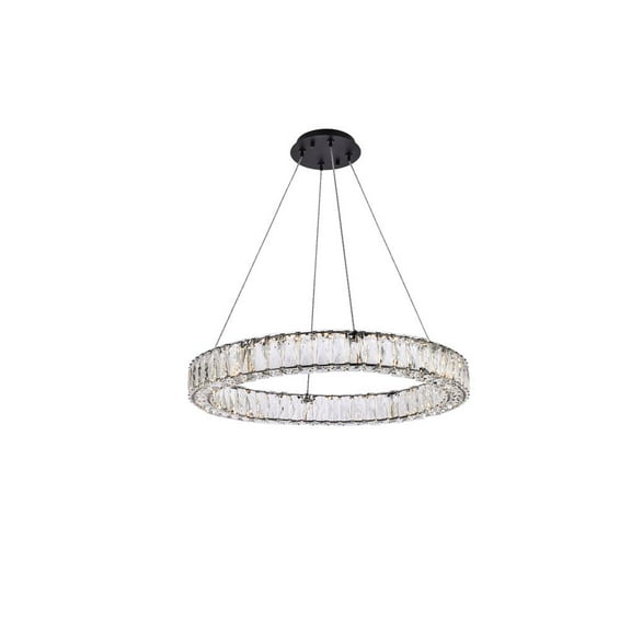Monroe 26 inch LED round single pendant in black