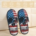 thumbnail image 2 of Fotbe American Flag Skull Pantuflas Peludas para Mujer con Estampado, Zapatillas de Peluche, Zapatos de Invierno para Casa, Uso Interior y Exterior-Medium, 2 of 8