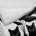 thumbnail image 4 of Ambesonne Cat Fleece Throw Blanket Mid Century Modern Boho Kitties 70"x90" Pale Grey Charcoal Grey, 4 of 5