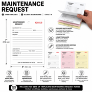 100 Pack Maintenance Request - White - Triplicate