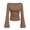 12#Coffee, variant on Boat Neck T-Shirt for Women Long Sleeve Bell Sleeve Ruched Fitted Solid Top Trendy Fall Casual Blouse for Everyday Wear Brown M