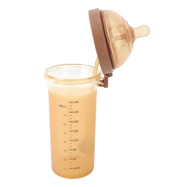 Biberón De Leche Para Bebés, 240 ML De Silicona PPSU Tetina De Flujo Suave Boca Ancha Biberón Y Tapa Abatible Con Orificio Para Tetina Para Viajes Para Mayores De 12 Meses