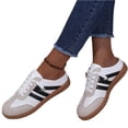 thumbnail image 7 of Womens Vintage Color Block Casual Sneakers Black White Faux Suede Non Slip Gum Rubber Sole Lace Up for Walking Commute Daily Wear Ladies Shoes 42, 7 of 7