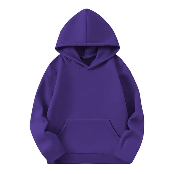 Atogsazn Kids Girl Oversized Hoodies Children Casual Fleece Long Sleeve Hooded Sweatshirts Fall Winter Tops Purple 11-12 Years Fashion