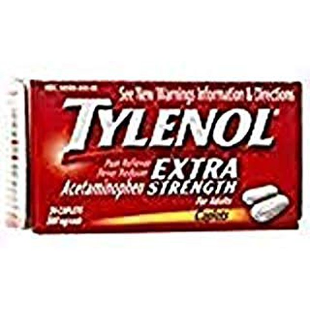 Tylenol Extra Strength for Pain Releif and Reducing Fevers 24 Caplets (1 Box Only)