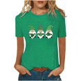 thumbnail image 2 of Puntoco Mujer Casual Cuello Redondo St. Patrick'S Day Impreso Camiseta Suelta Manga Corta Tops Blusa Puntoco Puntoco-1366, 2 of 5