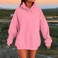 thumbnail image 2 of TQWQT Womens Oversized Hoodies Pullover Cute Pink Hoodies Long Sleeve Hooded Pullover Plain Y2k Hoodie with Pockets Pink 3XL, 2 of 5