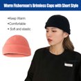 thumbnail image 3 of Qarigey Gorro de lana de tendencia, buena elasticidad, gorras clásicas de pescador sin borde, tocados crimpables a prueba de viento para montañismo, Sombreros polvo de naranja Qarigey AP009365-17B, 3 of 6