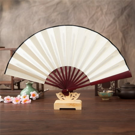 

Hand Held Chinese Floral Lace Silk Folding Fan Unisex Wedding Dancing Party Fan Fan