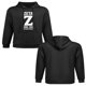 thumbnail image 2 of Sudadera Unisex con Capucha, Estampado Gráfico de Letras y Número, Color Negro, Mezcla Algodón-Poliéster, 2 of 5