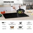 thumbnail image 4 of VEVOR Built in Electric Stove Top, 30.3 x 20.5 inch 5 Burners, 240V Glass Radiant Cooktop with Sensor Touch Control, Timer & Child Lock Included, 9 Power Levels for Simmer Steam Slow Cook Fry, 4 of 9