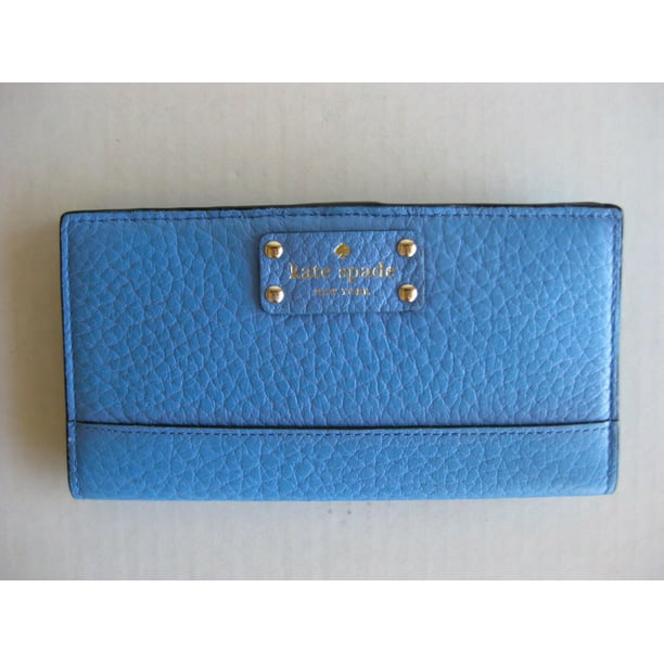 Kate Spade Stacey Bay Street Alice Blue Leather Bifold Wallet  Cute/Cool/Unique Zipper Pouch/Bag/Clutch/Bag 