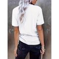 thumbnail image 2 of T-Shirt Festif pour la Saint-Patrick pour Femmes - Col Rond Blanc avec Chapeau Vert et Imprimé Trèfle, Manches Courtes Décontractées, Mélange de Polyester, Lavable en Machine - Parfait pour les Célébrations de Printemps et d'Été, Dames, 2 of 7