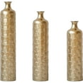 thumbnail image 2 of Floor Metal Decorated Vases Set of 3 for Gorgeous Home Decoration Large Glazed Metal Vases (Gold), 2 of 9