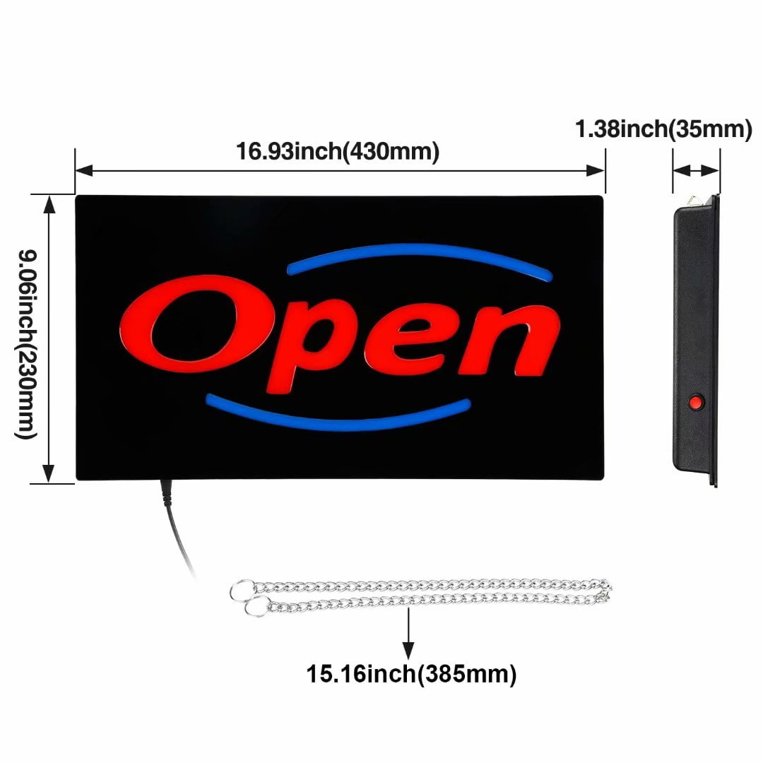 TORCHSTAR LED Welcome /& Open Sign Light Adjustable Lighting Mode On//Off Switch Highly Visible Bright Neon Style Bar Neon Sign Open 16.9/” x 9.1/” Rectangle Store Salon Restaurant Gas Station