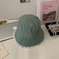 thumbnail image 6 of SikaFu Blue Denim Water Washing Fisherman Hat, Big Head Enclosure, Retro, Old Bucket Hat, Pearl Lace Border Hat Basin, 6 of 7