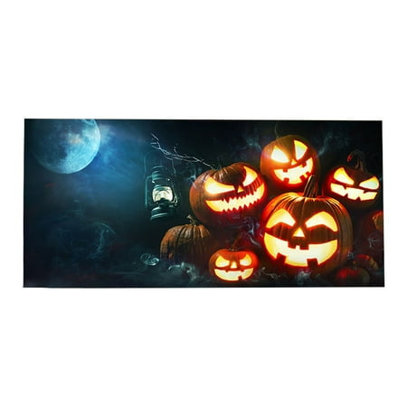 

Hlandsky Halloween Garage Door Decorations Banner 7 X 16 Ft Movie Characters Halloween Garage Door Cover for Double Car Garage Hanging Halloween Mural for Outdoor Party