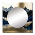 thumbnail image 2 of Designart "Gilded Mountains by the River" Landscape Mountains River Square Mirror Wall Decor Traditional - Large Gold Square Bathroom Mirror - Square Printed Wall Mirror Art, 2 of 5