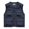 thumbnail image 1 of Jackets for Men Fashion, Mens Solid Fashion Zipper Multi Pocket V Neck Sleeveless Work Jacket Tank, 1 of 3