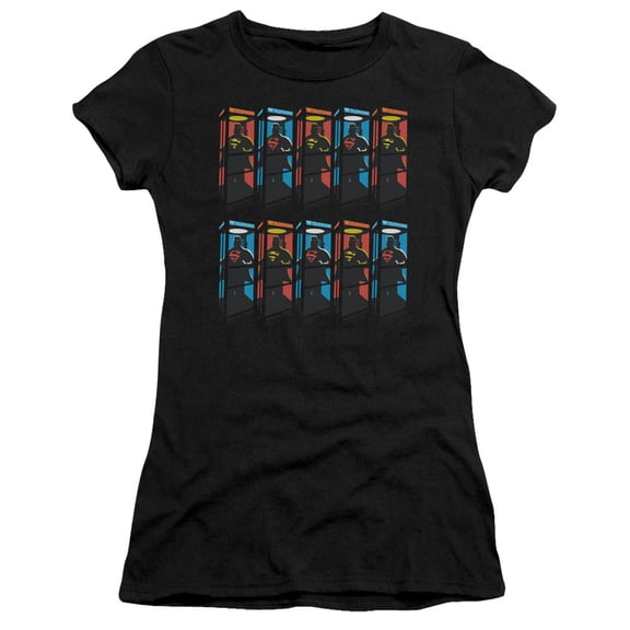 Superman Super Booths Junior Women's T-Shirt Sheer Black