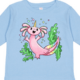 thumbnail image 4 of Inktastic Axolotl Unicorn with Rainbow Tail, Bubbles and Seaweed. Boys or Girls Long Sleeve Toddler T-Shirt, 4 of 5