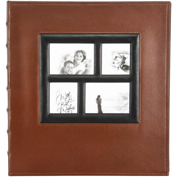 Self Stick Adhesive Photo Album, Large Leather Cover Magnetic