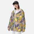 thumbnail image 4 of Logiee Lavender Flowers Print Men's Women Light Jacket Full Zip Sun Protection Hoodie Long Sleeve Sun Shirts for Men Hiking Fishing Zip Pockets-Small, 4 of 8