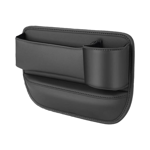 EZLIFE Organizador de asiento de coche de cuero con compartimento para guardar objetos pequeños, compartimento para guardar vasos, compartimento para guardar objetos pequeños ...