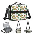 thumbnail image 5 of School Bus and Backpacks White Pattern Insulated Lunch Bag with Shoulder Strap and Bottle Holder,Bento School Lunch Bag Box,11x9.5x3.5 Inches, 5 of 5
