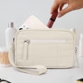 thumbnail image 4 of Small Wristlet Wallets for Women, Quilted Nylon Wallet Purse RFID Zipper Clutch for Travel Card Phone Organizer (Beige), 4 of 6