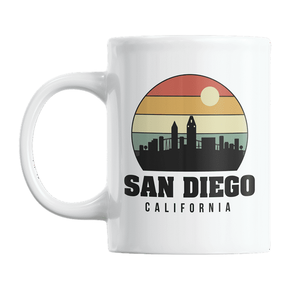 San Diego, California, City Skyline Art Print Coffee & Tea Gift Mug Cup or Merch (11oz)