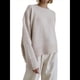 thumbnail image 3 of Suéter de Punto de Larga para Mujer, Jersey de Cuello Redondo, Suéter Informal Holgado. Albaricoque Talla Única, 3 of 9