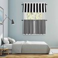 thumbnail image 5 of Black Striped Kitchen Curtains Sets for Windows 36 Inch Length, Modern Farmhouse Black and White Stripes Rod Pocket Window Treatments Tier Curtains and Valances Set for Bedroom/Bathroom, 5 of 8