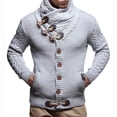 thumbnail image 3 of Yokua Men's Knitted Turtleneck Winter Cardigan Sweaters for Men, 3 of 8