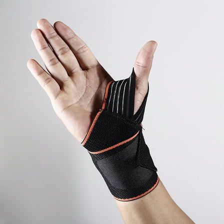 Worgeous 1Pcs Black Polyester Fiber Wristband for Athletes Sports Wrist Band