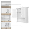 thumbnail image 3 of FASCK Two-Door Bathroom and Laundry Wall Mount Storage Medicine Cabinet with Open and Adjustable Shelf - White, 3 of 7
