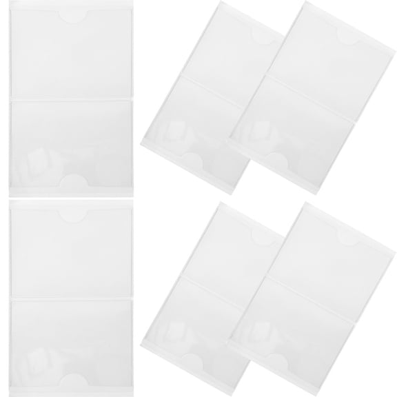 Hemobllo 12Pcs Plastic Card Pouches Adhesive Label Holders for Warehouse Organization