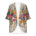 thumbnail image 5 of Up to 65% off Pitauce Women's Chiffon Sheer Kimono Cardigans Puff Sleeve Floral Print Lightweight Cardigan Summer Sun Protection Vacation Beach Cover Up, 5 of 5