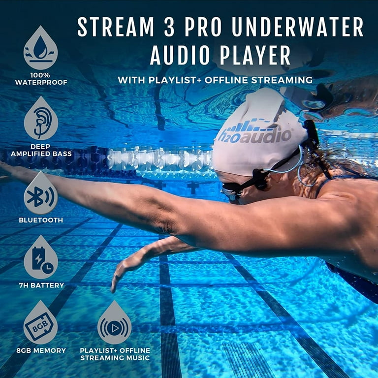 H2O Audio Stream 3 PRO and Surge S IPX8 Waterproof MP3 Player